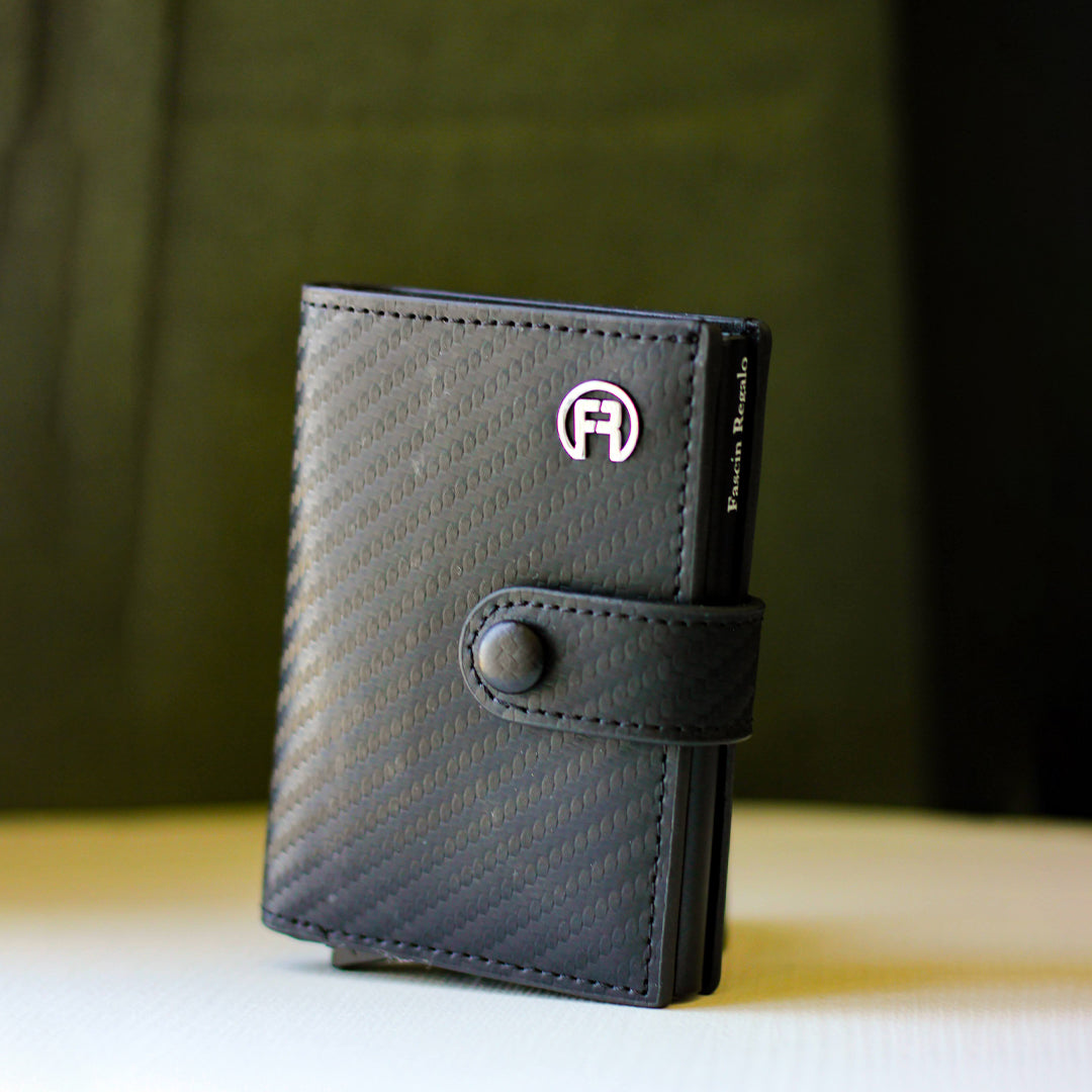 Carbon Fiber Black Pop Up Wallet