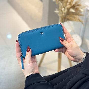 Sea Blue Women Zip Wallet