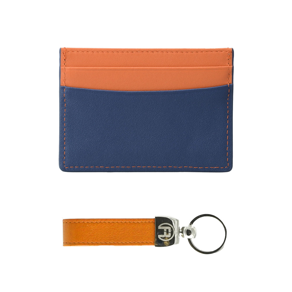 Blue and Orange - Set of Two (Cardholder + Keychain)