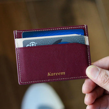 Maroon & Beige Cardholder
