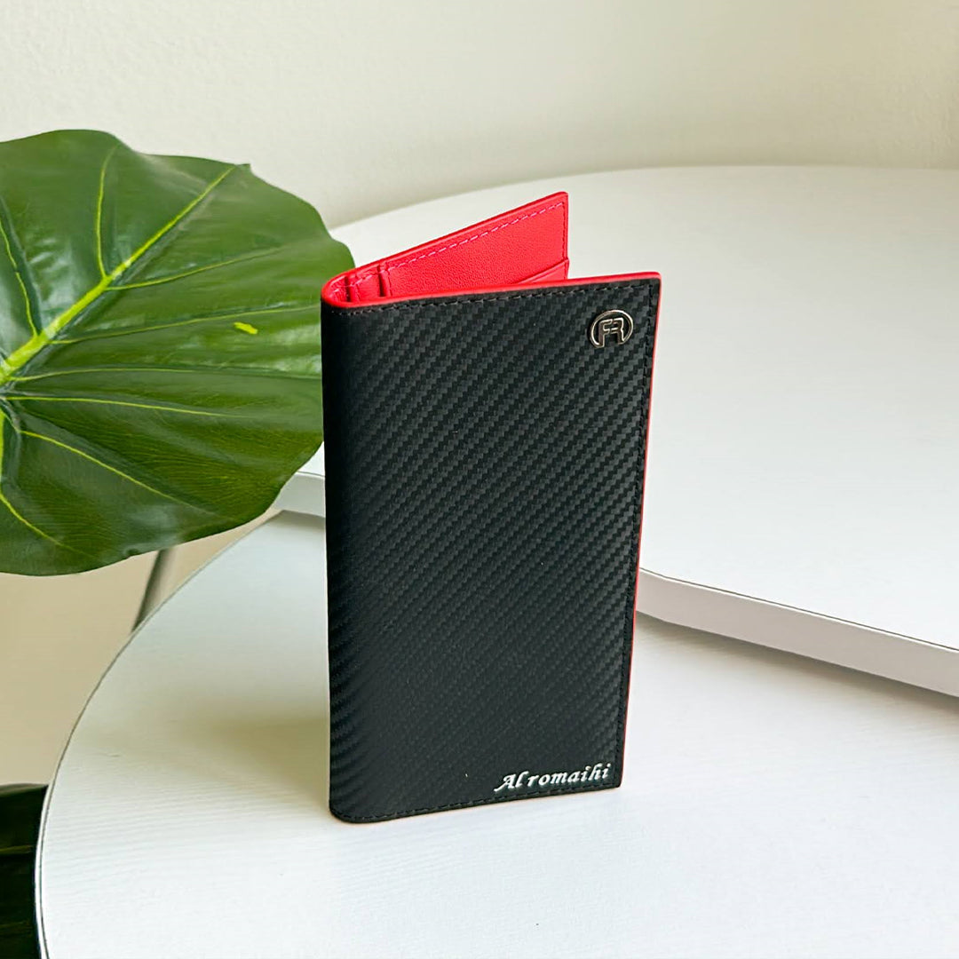 Carbon Fiber Red Long Wallet