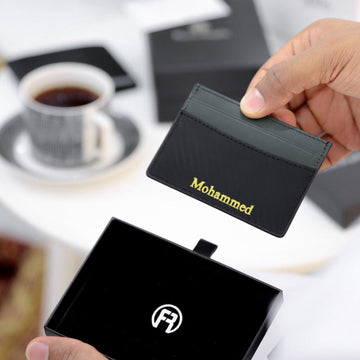 Fascin Carbon Fiber Green Cardholder