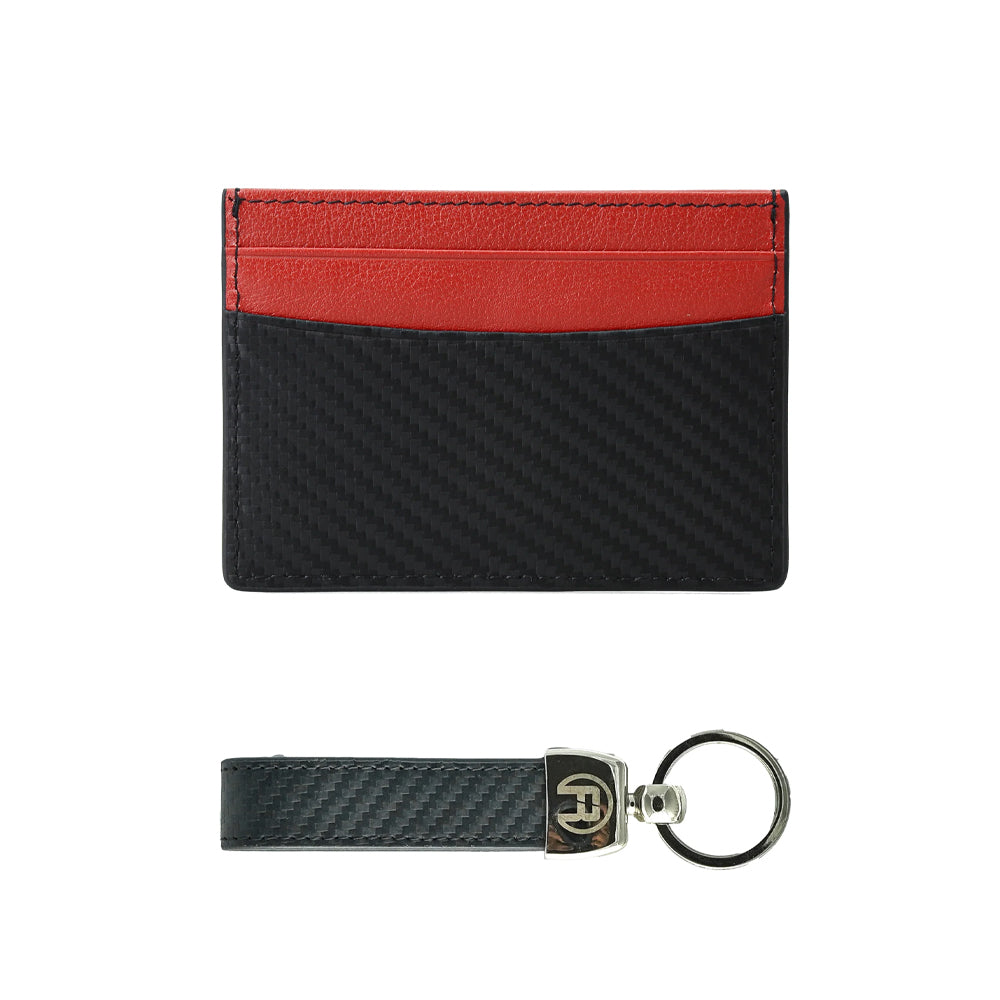 Carbon Fiber Red - Set of Two (Cardholder + Keychain)
