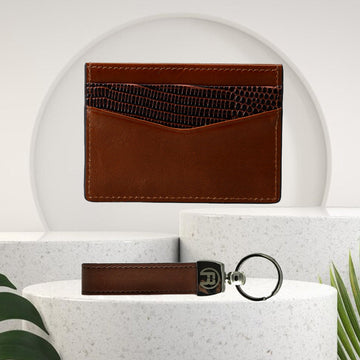 Brown Lizard - Set of Two (Cardholder + Keychain)