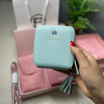 Turquoise Blue Women Zip Wallet