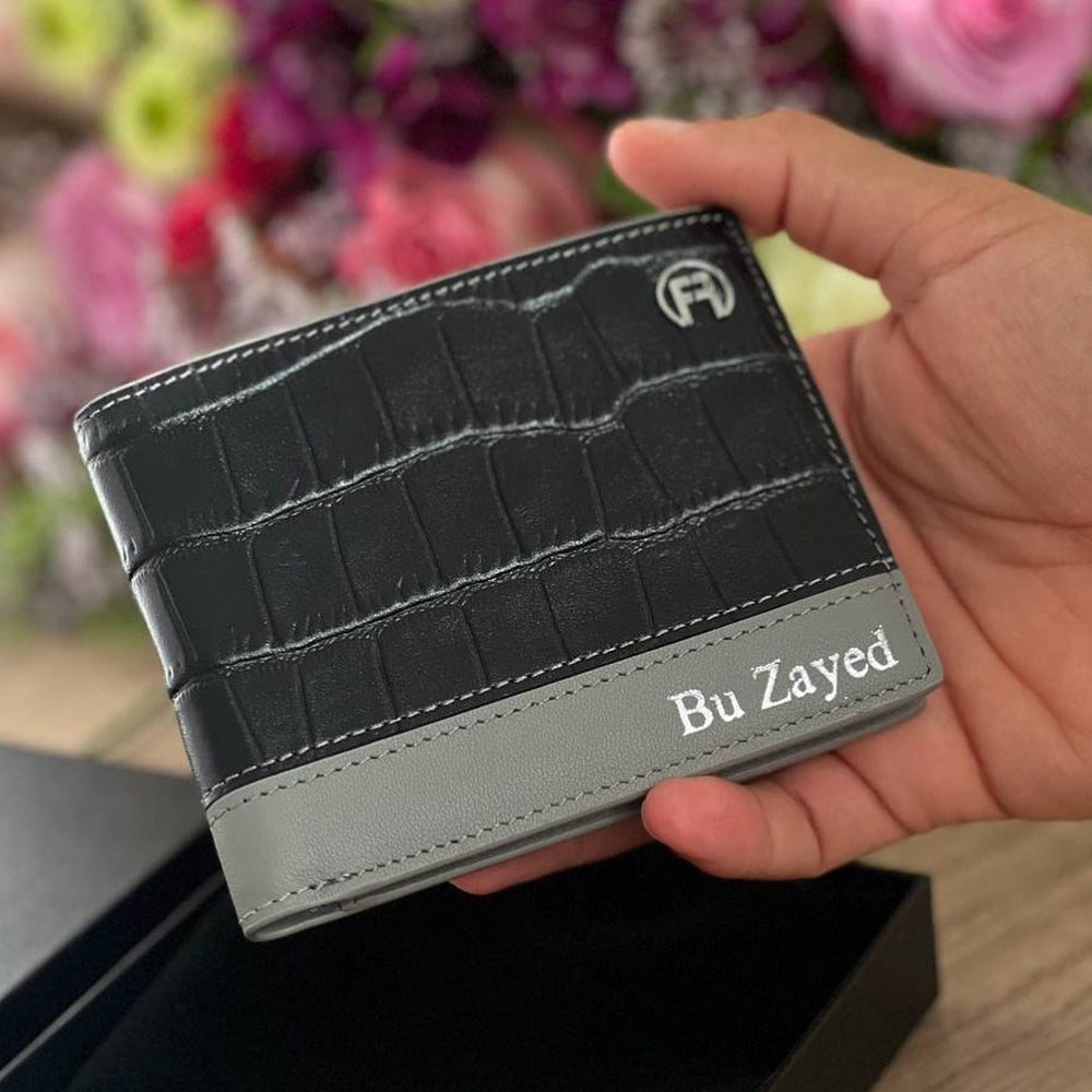 Black and Grey Croco Men Wallet