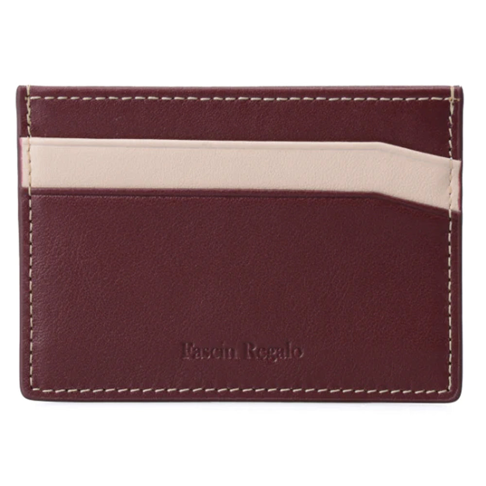 Maroon & Beige Cardholder