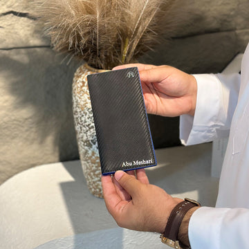 Carbon Fiber Blue Long Wallet