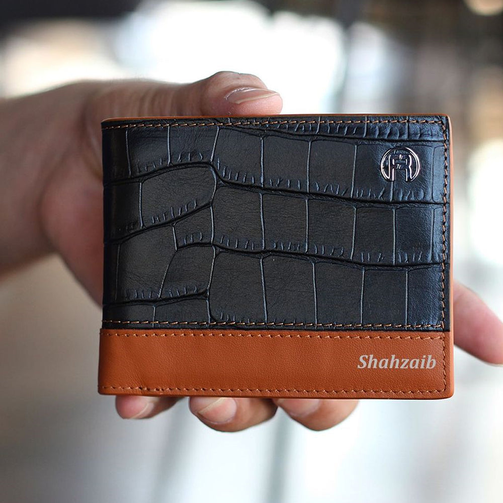 Black and Brown Croco Men Wallet