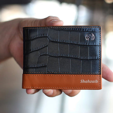 Black and Brown Croco Men Wallet