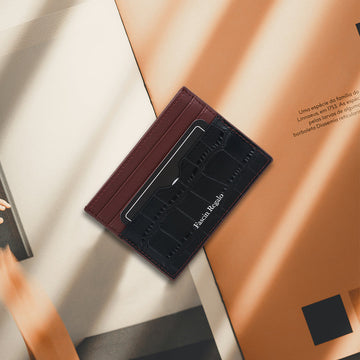 Black Croco & Maroon Cardholder