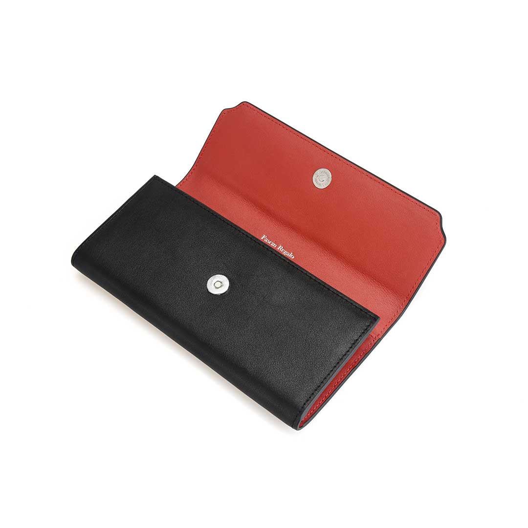 Black And Red Long Zip Wallet
