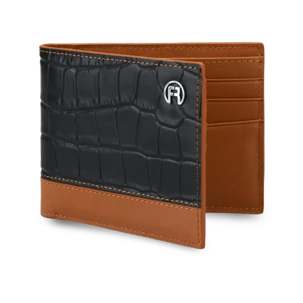 Black and Brown Croco Men Wallet