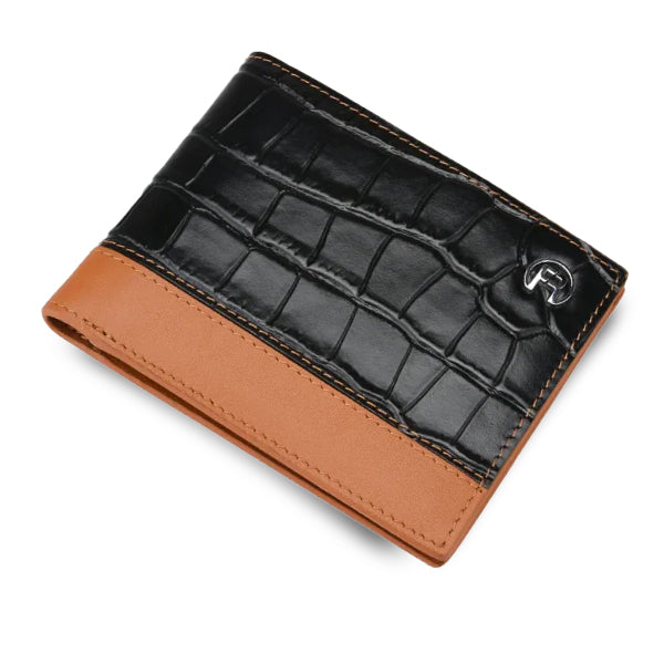 Black and Brown Croco Men Wallet