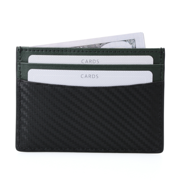 Fascin Carbon Fiber Green Cardholder