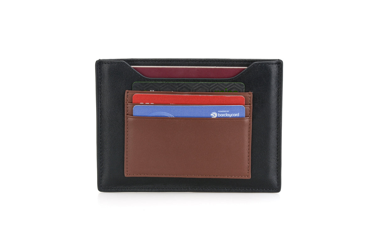 Black & brown passport wallet