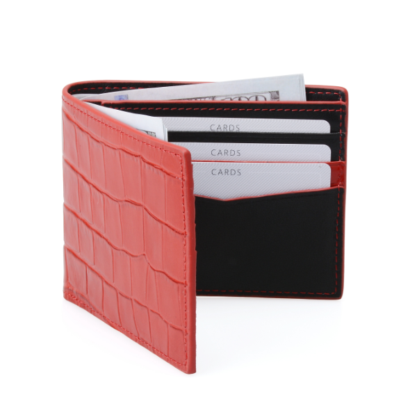 Red & Black Croco Men Wallet