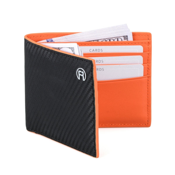 Fascin Carbon Fiber Orange Men Wallet