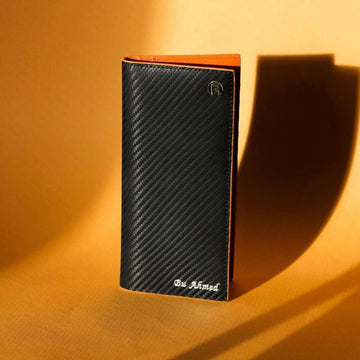 Carbon Fiber Orange Long Wallet