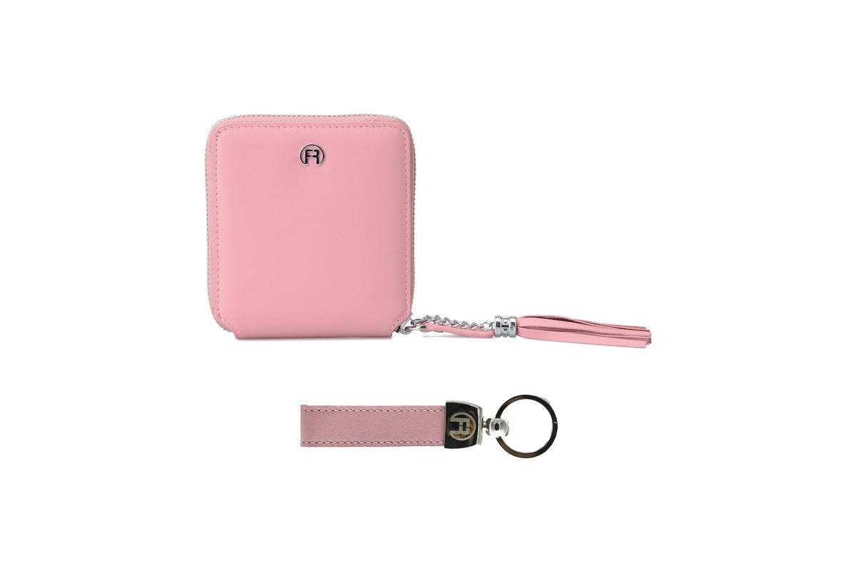 Pink Women Set of Two(zipwallet+keyholder)