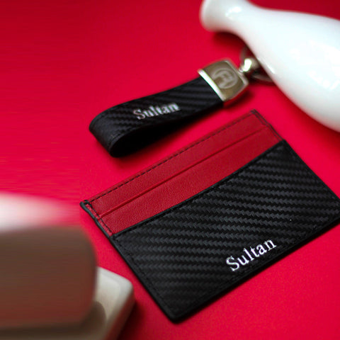 Carbon Red - Set of Two(cardholder and keyholder)
