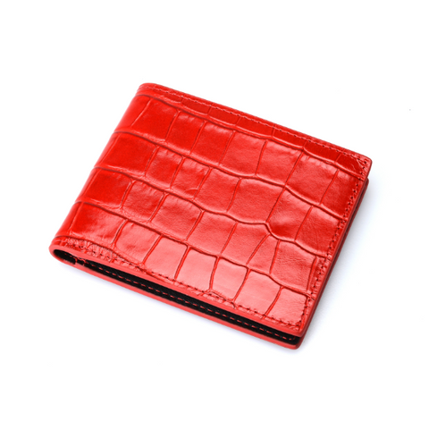 Red & Black Croco Men Wallet