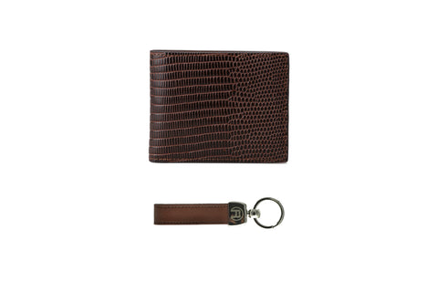 Brown Lizard - Set of Two(wallet+keychain)